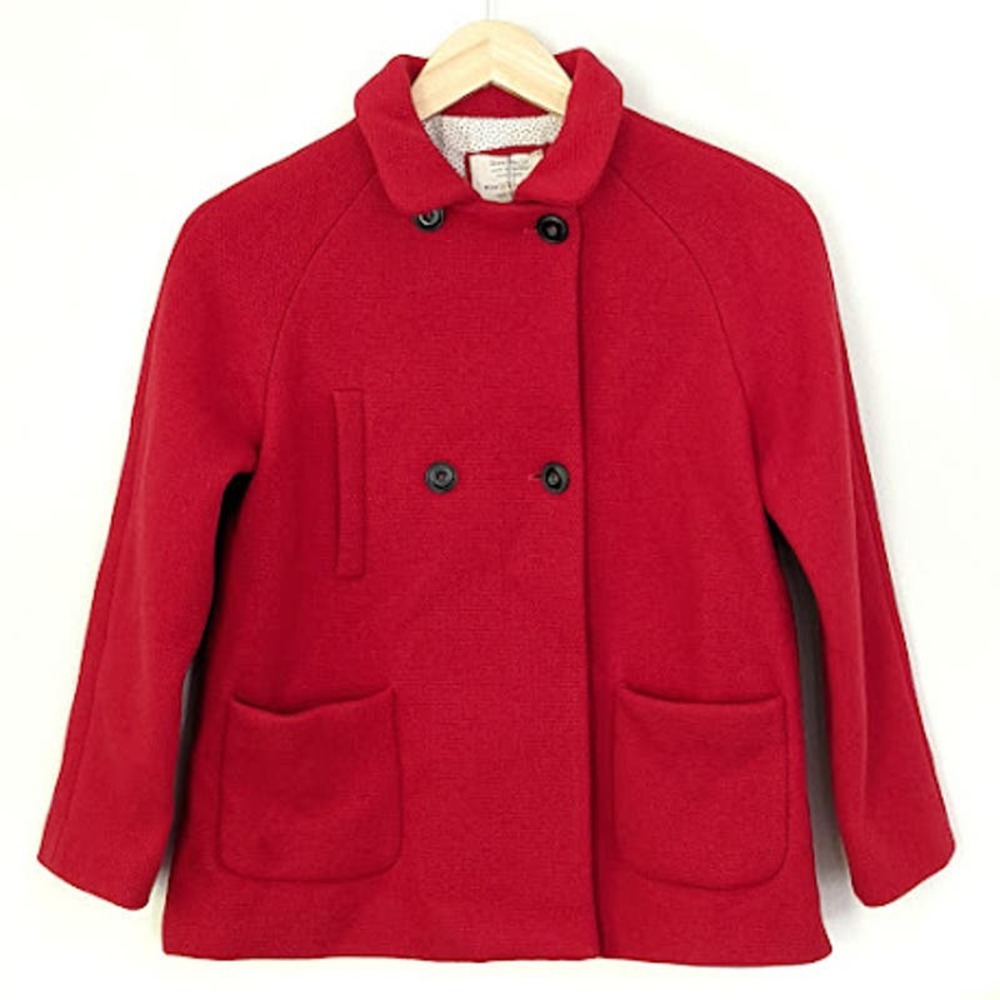 Zara Wool Red Coat Jacket Size 11/12 NWT Girls Soft Collection